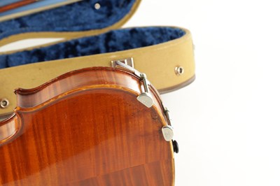 Lot 1034 - A GOOD VIOLIN LABELLED JUSTIN DERAZEY WITH BOW BRANDED F.N. VOIRIN, PARIS