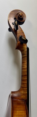 Lot 1034 - A GOOD VIOLIN LABELLED JUSTIN DERAZEY WITH BOW BRANDED F.N. VOIRIN, PARIS