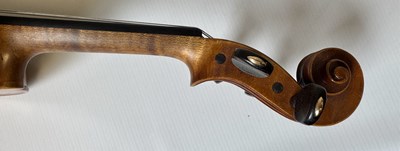 Lot 1034 - A GOOD VIOLIN LABELLED JUSTIN DERAZEY WITH BOW BRANDED F.N. VOIRIN, PARIS