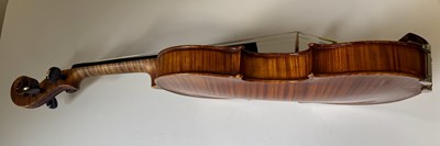 Lot 1034 - A GOOD VIOLIN LABELLED JUSTIN DERAZEY WITH BOW BRANDED F.N. VOIRIN, PARIS