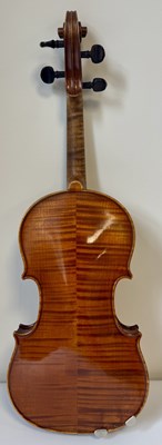 Lot 1034 - A GOOD VIOLIN LABELLED JUSTIN DERAZEY WITH BOW BRANDED F.N. VOIRIN, PARIS