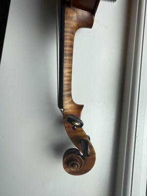 Lot 1034 - A GOOD VIOLIN LABELLED JUSTIN DERAZEY WITH BOW BRANDED F.N. VOIRIN, PARIS