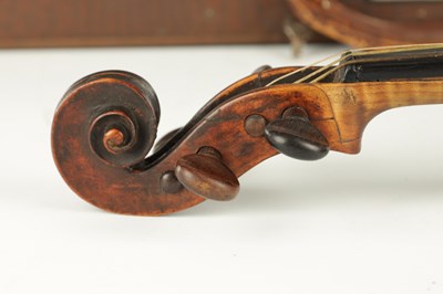 Lot 1031 - AN ANTIQUE ENGLISH VIOLIN WITH SILVER MOUNTED BOW