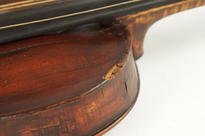 Lot 1031 - AN ANTIQUE ENGLISH VIOLIN WITH SILVER MOUNTED BOW