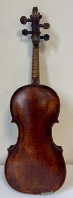 Lot 1031 - AN ANTIQUE ENGLISH VIOLIN WITH SILVER MOUNTED BOW