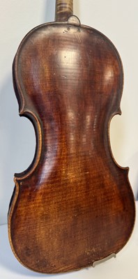 Lot 1031 - AN ANTIQUE ENGLISH VIOLIN WITH SILVER MOUNTED BOW