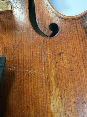 Lot 1050 - AN ANTIQUE VIOLIN LABELLED CHARLES GALLIARD