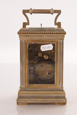 Lot 1515 - A LATE 19TH CENTURY FRENCH REPEATING GRAND SONNERIE EIGHT-DAY CARRIAGE CLOCK WITH GILT FILIGREE PANELS