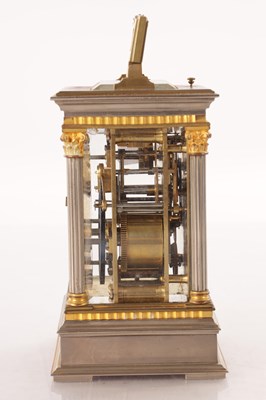 Lot 1359 - A LARGE LATE 19TH CENTURY FRENCH REPEATING EIGHT-DAY CORINTHIAN CASED CARRIAGE CLOCK