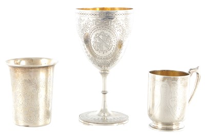 Lot 274 - A COLLECTION OF THREE 19TH CENTURY SILVER PIECES