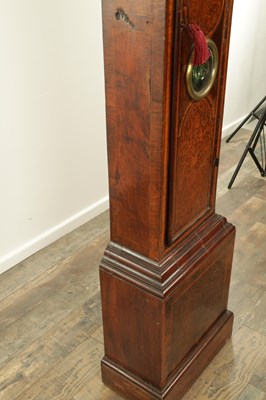 Lot 1563 - JOSEPH WINDMILLS, LONDON. AN EARLY 18TH CENTURY PANELLED SEAWEED MARQUETRY 11" SQUARE BRASS DIAL EIGHT-DAY LONGCASE CLOCK