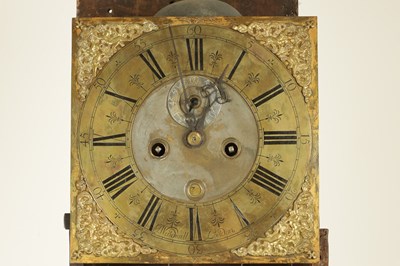 Lot 1563 - JOSEPH WINDMILLS, LONDON. AN EARLY 18TH CENTURY PANELLED SEAWEED MARQUETRY 11" SQUARE BRASS DIAL EIGHT-DAY LONGCASE CLOCK