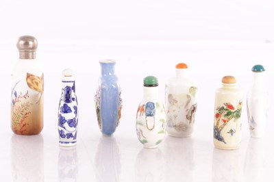 Lot 371 - A COLLECTION OF SEVEN CHINESE PORCELAIN SNUFF BOTTLES