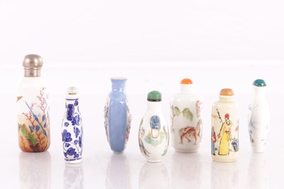 Lot 371 - A COLLECTION OF SEVEN CHINESE PORCELAIN SNUFF BOTTLES