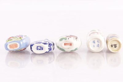 Lot 371 - A COLLECTION OF SEVEN CHINESE PORCELAIN SNUFF BOTTLES