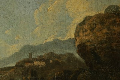 Lot 1243 - ATT. JOHN GLOVER. A 19TH CENTURY OIL ON CANVAS LANDSCAPE