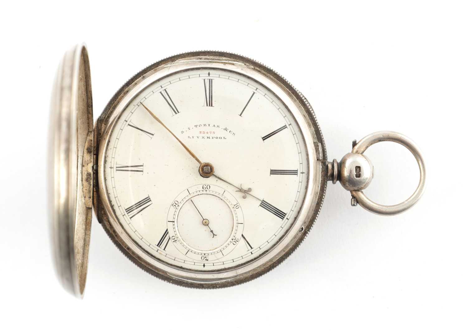 Lot 1298 - SAMUEL ISAAC TOBIAS, LIVERPOOL. A SILVER HUNTER POCKET WATCH