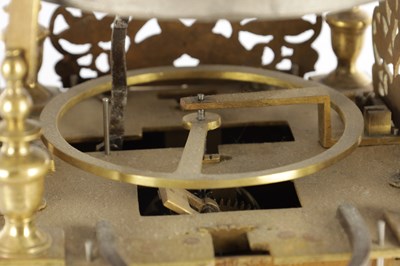 Lot 1518 - EDWARD NORRIS AT THE CROSS KEYS CATEEATON STREET. A 17TH CENTURY BRASS LANTERN CLOCK WITH BALANCE WHEEL ESCAPEMENT