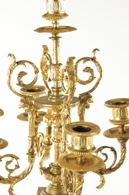 Lot 1354 - A LARGE LATE 19TH CENTURY ORMOLU AND WHITE MARBLE CLOCK GARNITURE