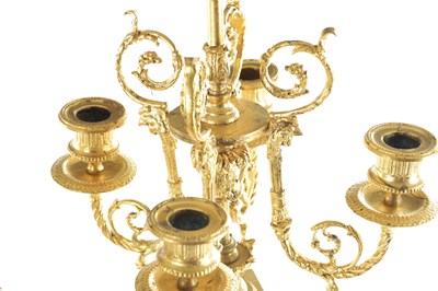 Lot 1354 - A LARGE LATE 19TH CENTURY ORMOLU AND WHITE MARBLE CLOCK GARNITURE