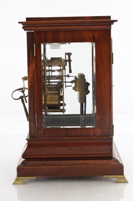 Lot 196 - A LATE 19TH CENTURY GERMAN QUARTER CHIMING BRACKET CLOCK