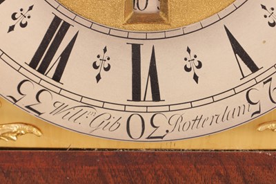 Lot 1432 - WILLIAM GIB, ROTTERDAM. AN EARLY 18TH CENTURY BURR WALNUT DUTCH EIGHT-DAY PULL QUARTER REPEAT BRACKET CLOCK WITH MOONPHASE