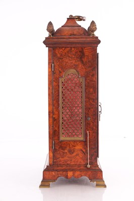 Lot 1432 - WILLIAM GIB, ROTTERDAM. AN EARLY 18TH CENTURY BURR WALNUT DUTCH EIGHT-DAY PULL QUARTER REPEAT BRACKET CLOCK WITH MOONPHASE