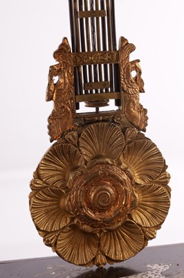 Lot 1452 - W. PROMOLIE A PARIS. A MID 19TH CENTURY FRENCH ORMOLU MOUNTED EBONISED AND INLAID MANTEL CLOCK