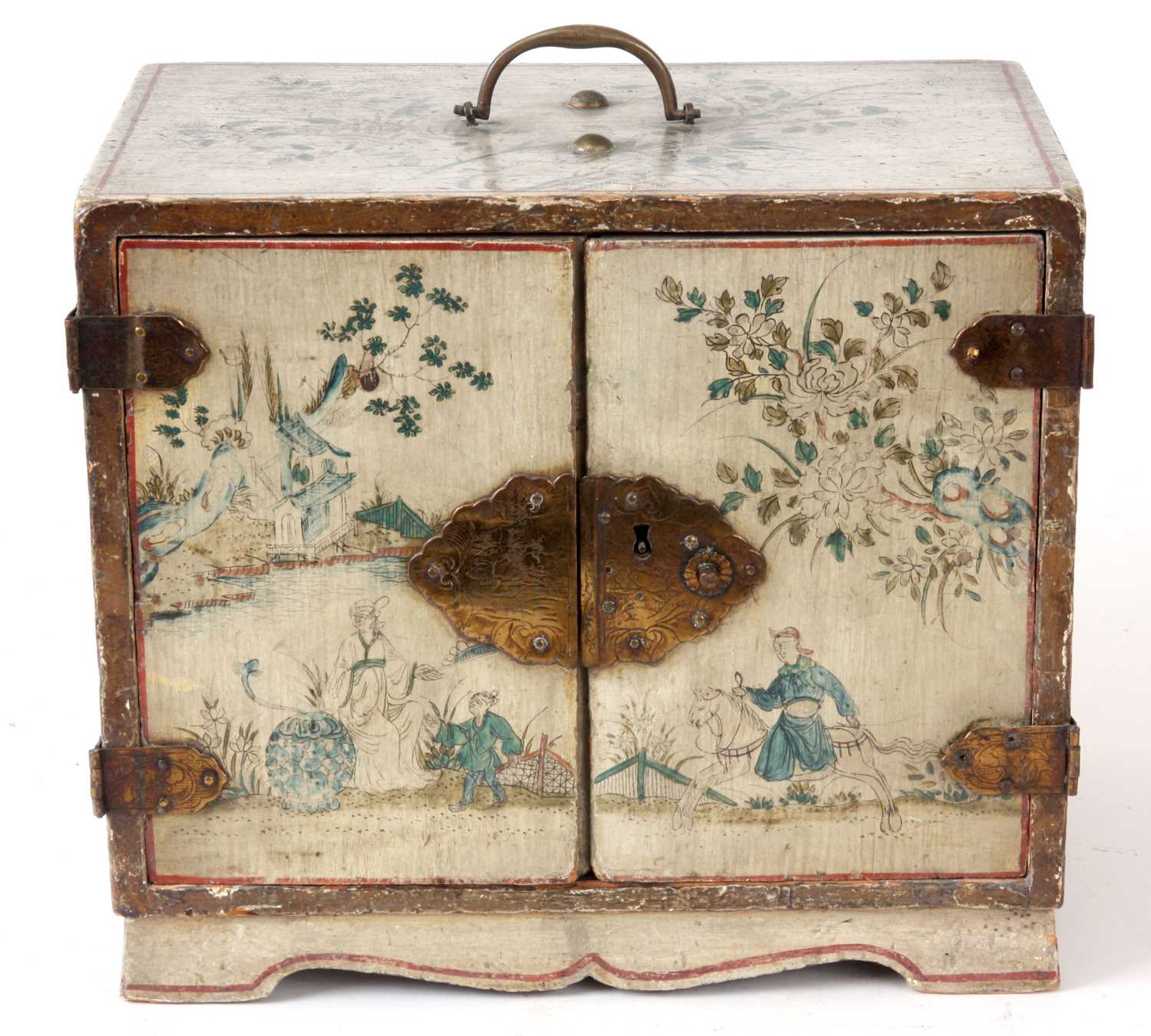 Lot 380 - A LATE 18TH CENTURY CHINOISERIE LACQUERED...
