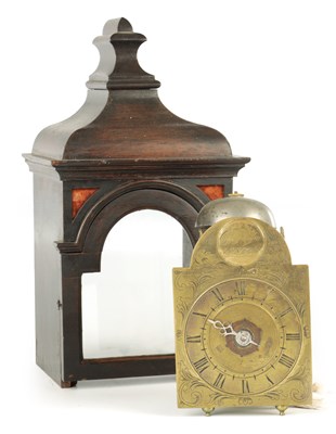 Lot 1351 - CHRIS ACTON, LONDON. A GOOD EARLY 18TH CENTURY HOOK AND SPIKE LANTERN CLOCK WITH ALARM