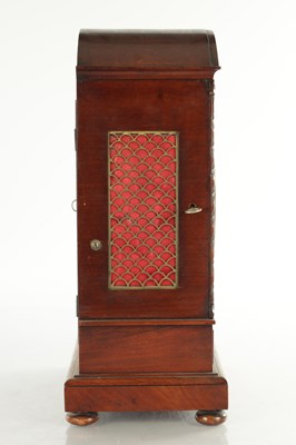 Lot 1333 - CALEB CHITTY, KENNINGTON. A WILLIAM IV FIGURED MAHOGANY BRACKET CLOCK AND BRACKET
