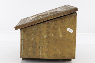 Lot 2 - AN ART DECO BRASS SLIPPER BOX