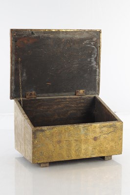 Lot 2 - AN ART DECO BRASS SLIPPER BOX
