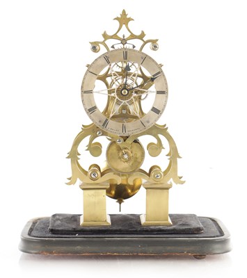 Lot 1480 - A. BAILEY, WALWORTH. A 19TH CENTURY ENGLISH SKELETON CLOCK