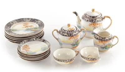 Lot 333 - A JAPANESE MEIJI PERIOD EGGSHELL PORCELAIN TEA SERVICE