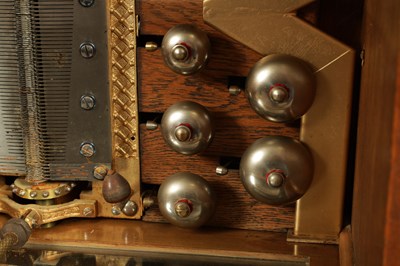 Lot 1019 - A 19TH CENTURY UPRIGHT ‘PENNY IN THE SLOT’ SYMPHONION WITH BELLS