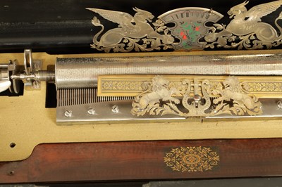 Lot 1025 - AN OVERSIZED 19TH CENTURY SWISS MECHANICAL MUSIC BOX