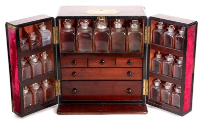 Lot 384 - A LARGE GEORGE III MAHOGANY APOTHECARY CABINET...