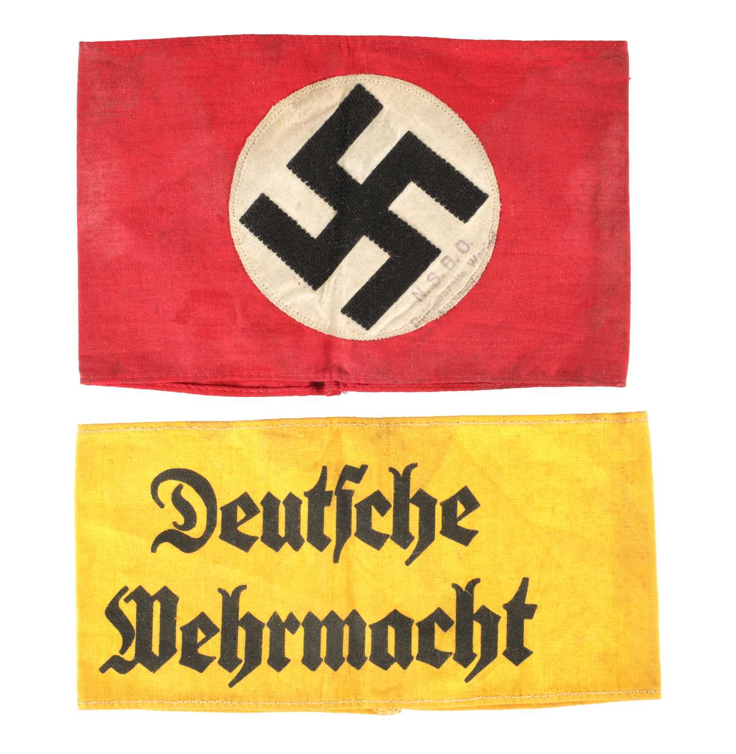 Lot 712 - TWO GERMAN WWII NAZI ARMBANDS
