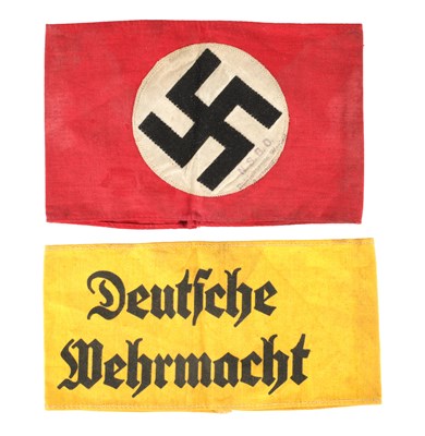 Lot 712 - TWO GERMAN WWII NAZI ARMBANDS
