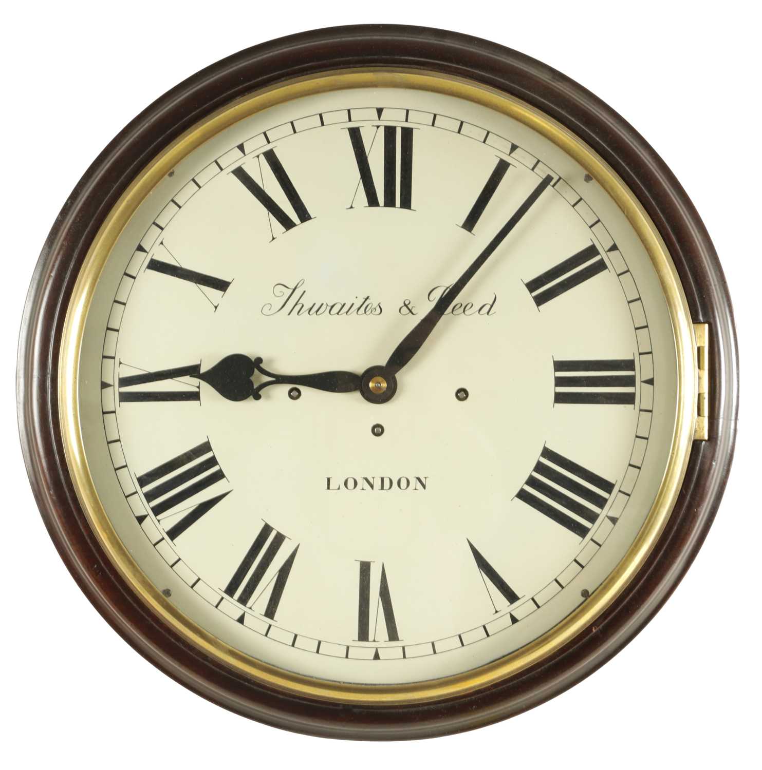 Lot 1535 - THWAITES AND REED, LONDON. A RARE 19TH CENTURY TRIPLE FUSEE QUARTER CHIMING DIAL CLOCK