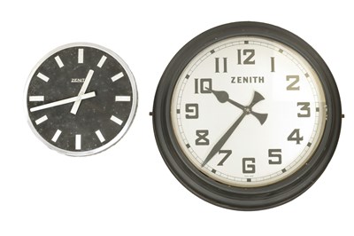 Lot 1394 - A RARE ZENITH MASTER CLOCK WITH FERRARIS MOTOR DRIVE AND SLAVE