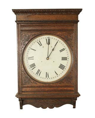 Lot 1447 - A LATE 19TH CENTURY AMERICAN WALL CLOCK MADE BY THE SELF WINDING CLOCK COMPANY, NEW YORK