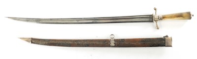 Lot 696 - AN 18TH CENTURY ENGLISH SILVER MOUNTED HUNTING HANGER