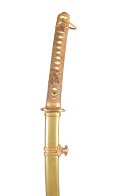 Lot 704 - A 19TH CENTURY JAPANESE WWII OFFICERS SAMURAI SWORD
