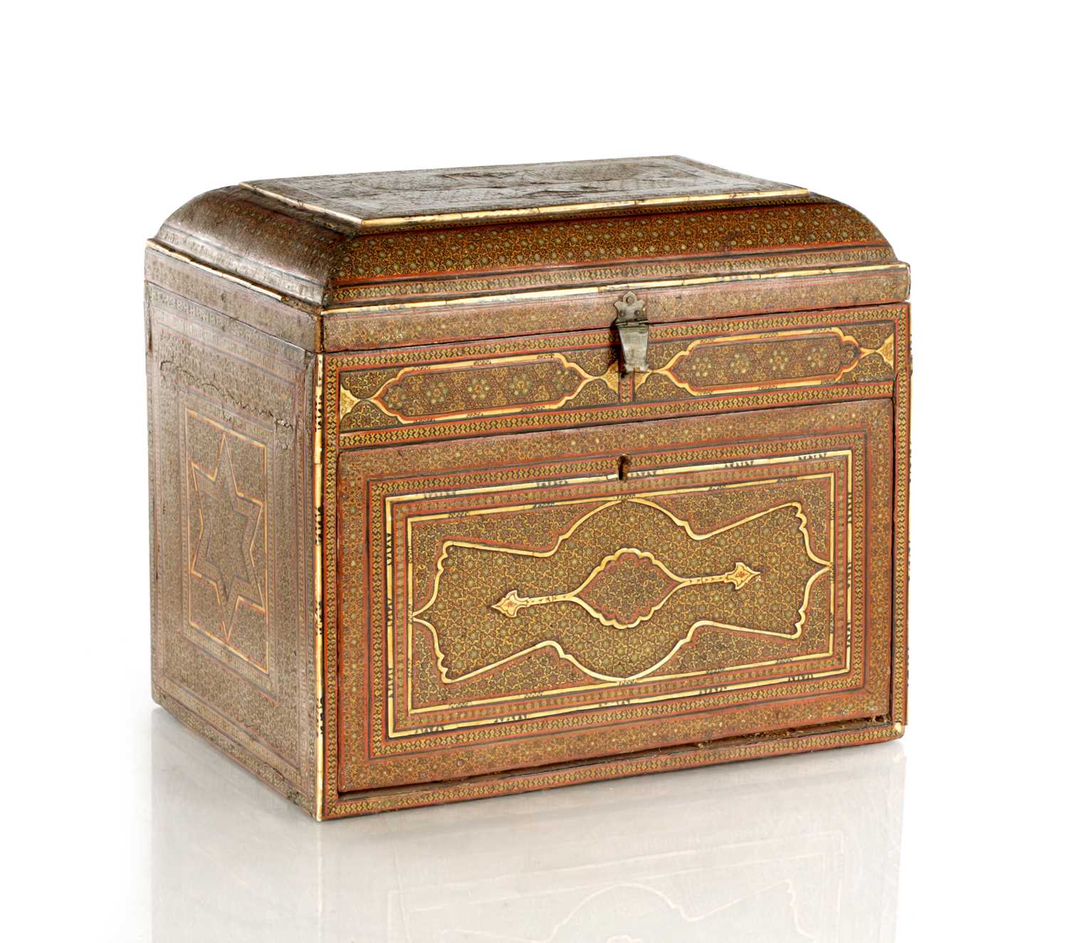 Lot 440 - AN 18TH CENTURY INDIAN MICRO MOSIAC AND IVORY INLAID TABLE CASKET