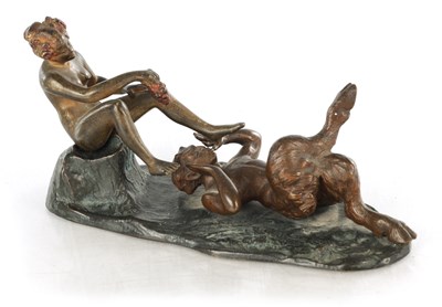 Lot 735 - AN EARLY 20TH CENTURY COLD PAINTED BRONZE BERGMAN STYLE EROTIC BRONZE GROUP