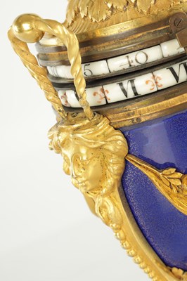 Lot 1513 - A FINE 19TH CENTURY FRENCH CERCLES TOURNANTS SEVRES AND ORMOLU MOUNTED EIGHT-DAY MANTEL CLOCK