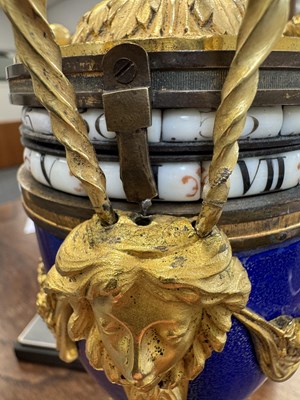Lot 1513 - A FINE 19TH CENTURY FRENCH CERCLES TOURNANTS SEVRES AND ORMOLU MOUNTED EIGHT-DAY MANTEL CLOCK
