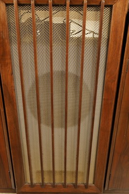 Lot 1020 - A THORENS TD 124 TURNTABLE WALNUT MUSIC CABINET